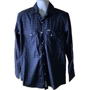 Rafter C Shirt Mens M Geometric Cowboy Western Rodeo Pearl Snap Preppy Button Up